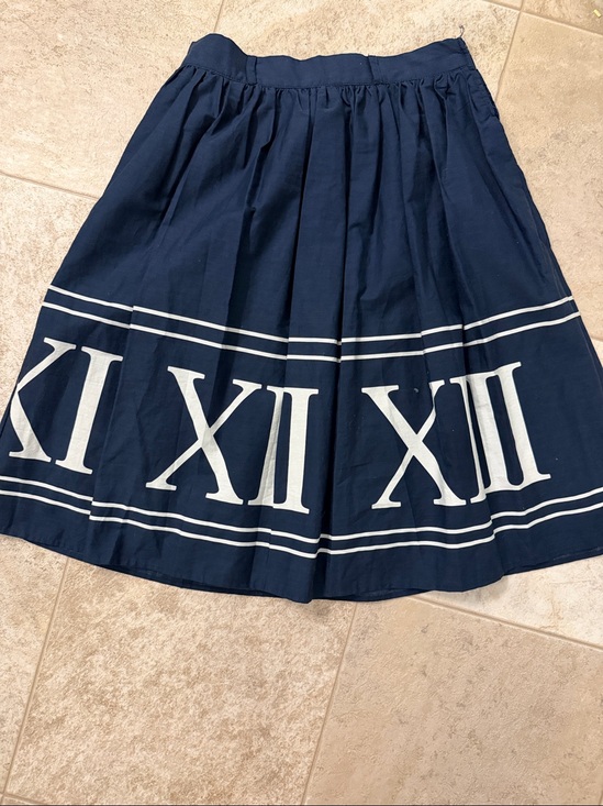 Modcloth Dresses & Skirts - Modcloth Navy Blue Roman Numeral Clock Skirt Size Small